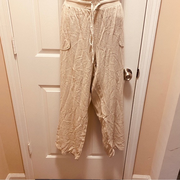 Marissa Olivia Linen Blend Women’s Cropped Casual Pants Cream NWOT Wide Leg XL - Picture 8 of 8